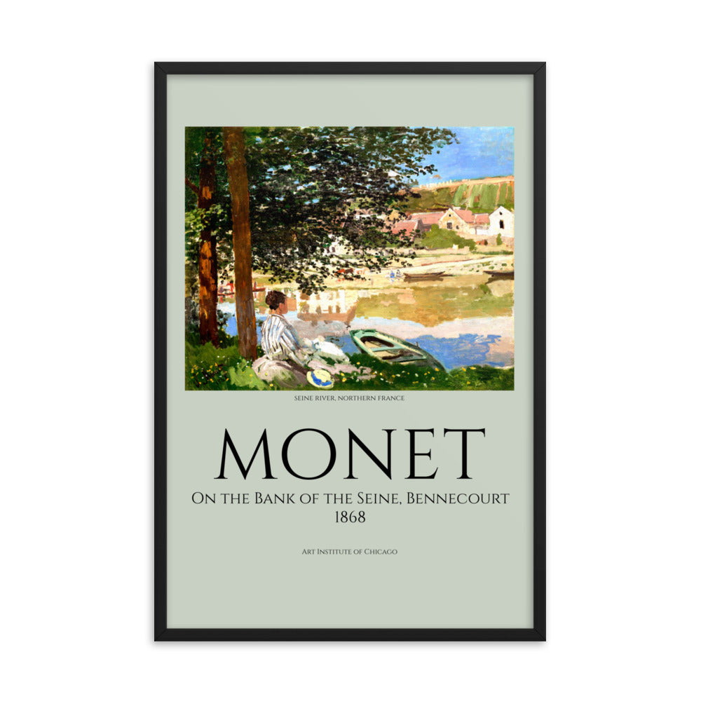 On the Bank of the Seine, Bennecourt Framed Print