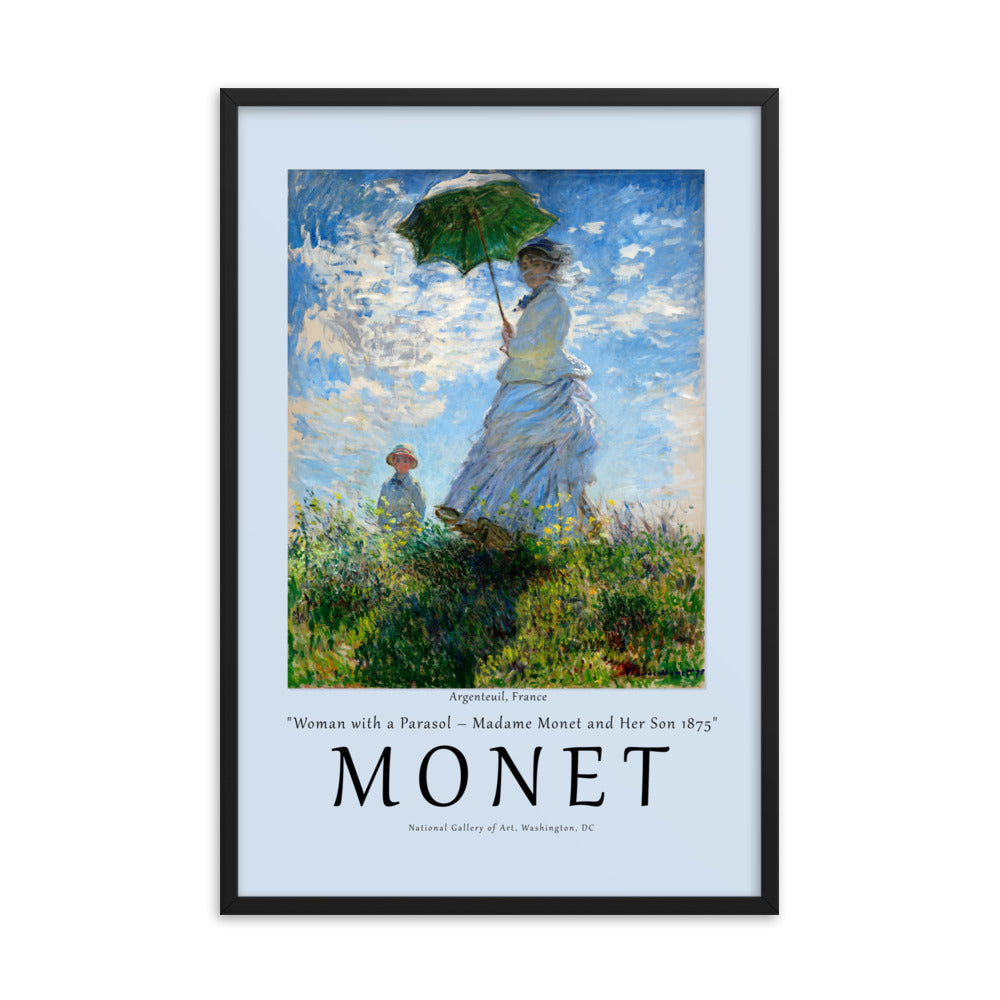 Woman with a Parasol by Claude Monet Framed Print