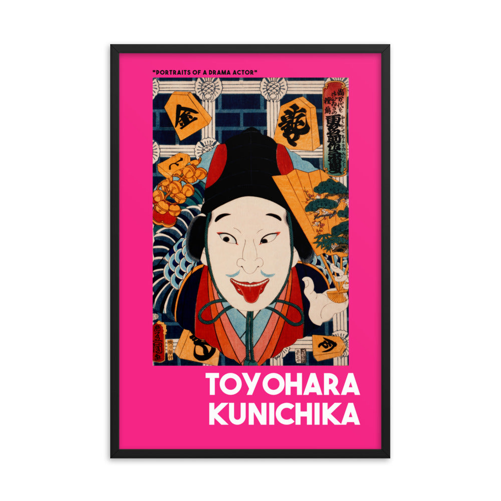 Toyohara Kunichika - Portraits of a Drama Actor Framed Print 