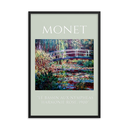 Le Bassin aux nymphéas, harmonie rose by Claude Monet Framed Print