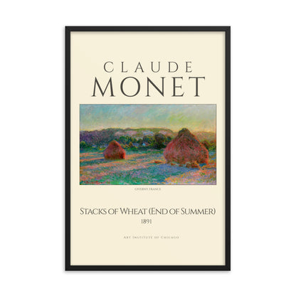 Stacks of Wheat (End of Summer) by Claude Monet Framed Print