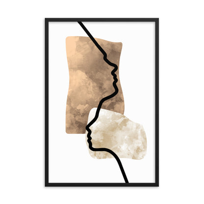 Double Face Line Art Framed Print