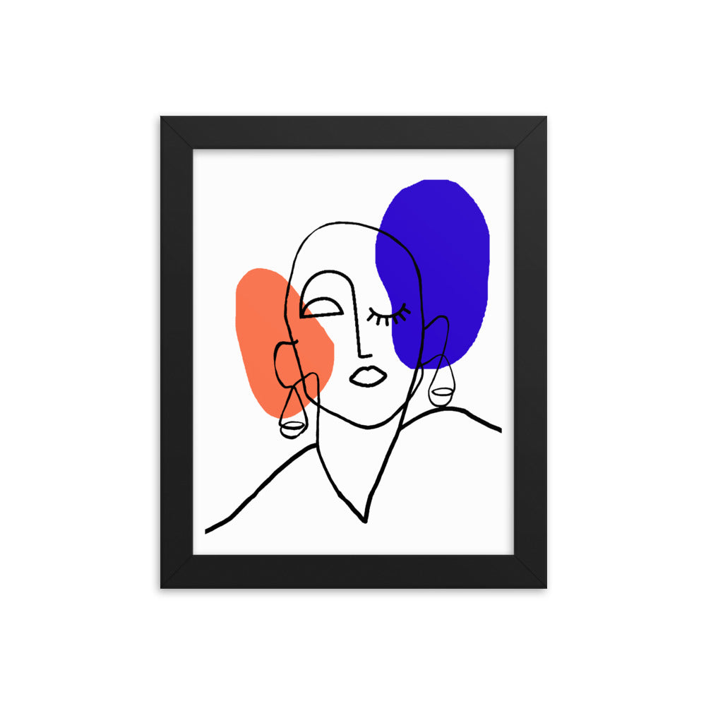 Abstract Lined Face Framed Print