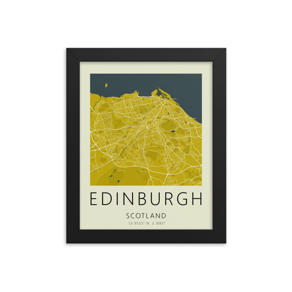 Edinburgh Map Framed Print