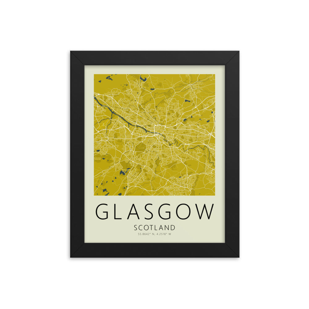 Glasgow Map Framed Print