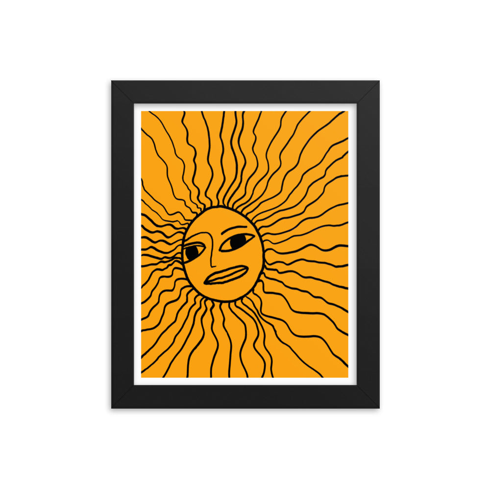 Abstract Doodled Sun Framed Print