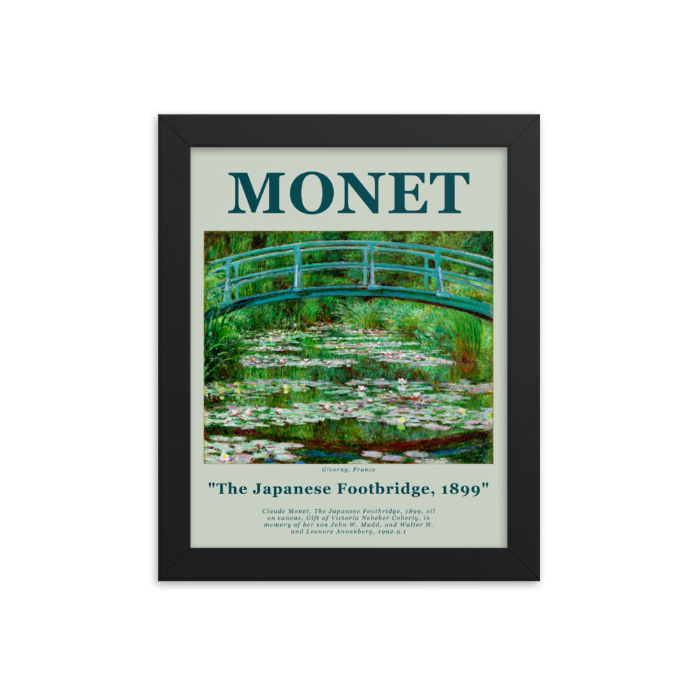 The Japanese Footbridge by Monet Framed Print