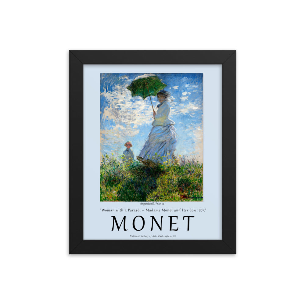 Woman with a Parasol by Claude Monet Framed Print