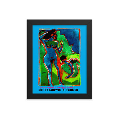 Bathing Woman (Moritzburg) by Ernst Ludwig Kirchner Framed Print