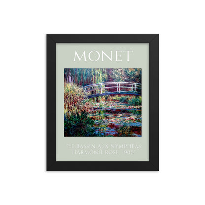 Le Bassin aux nymphéas, harmonie rose by Claude Monet Framed Print