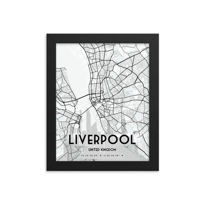Liverpool Map Framed Print