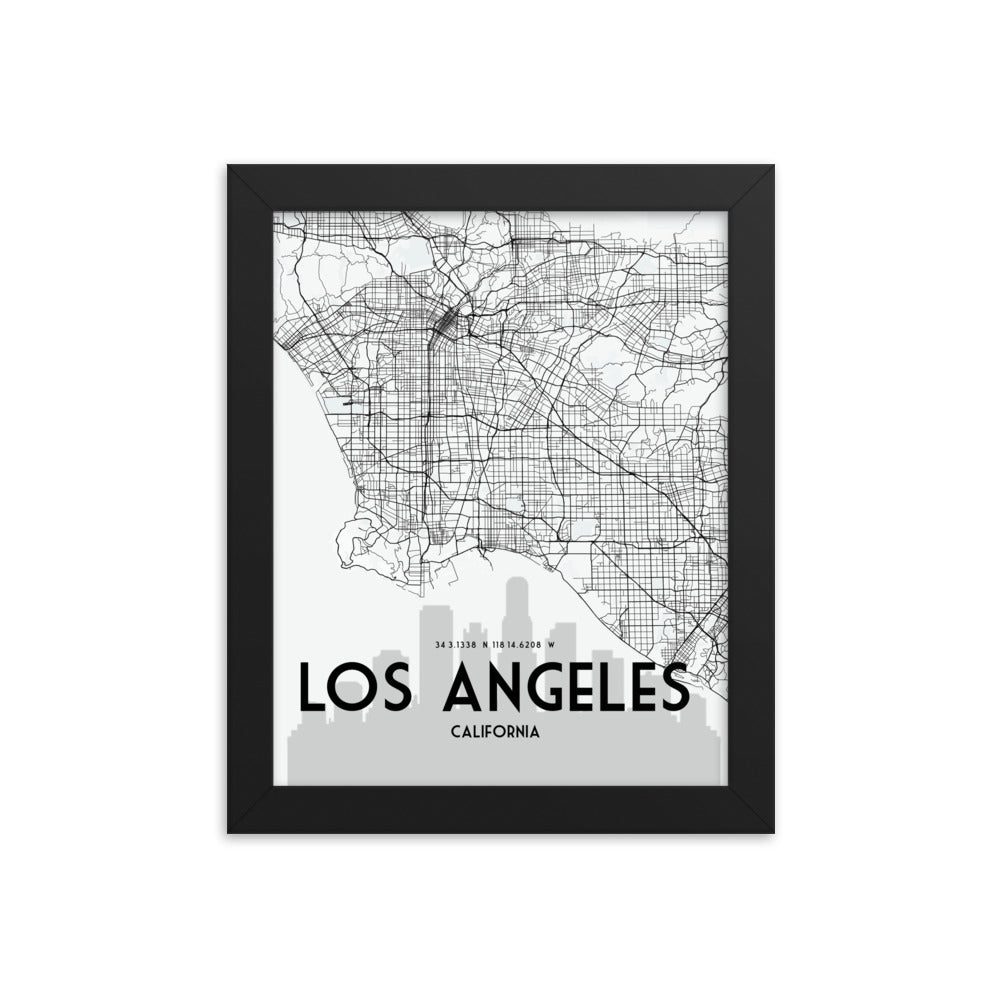 Los Angeles Map Framed Print