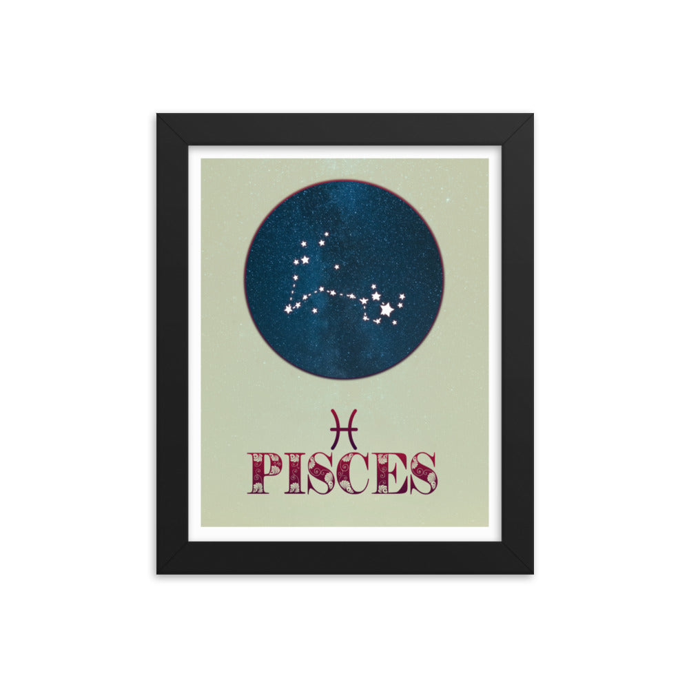 Pisces Zodiac Framed Print