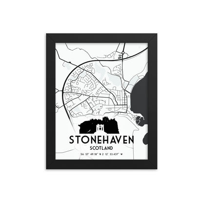 Stonehaven Map Framed Print