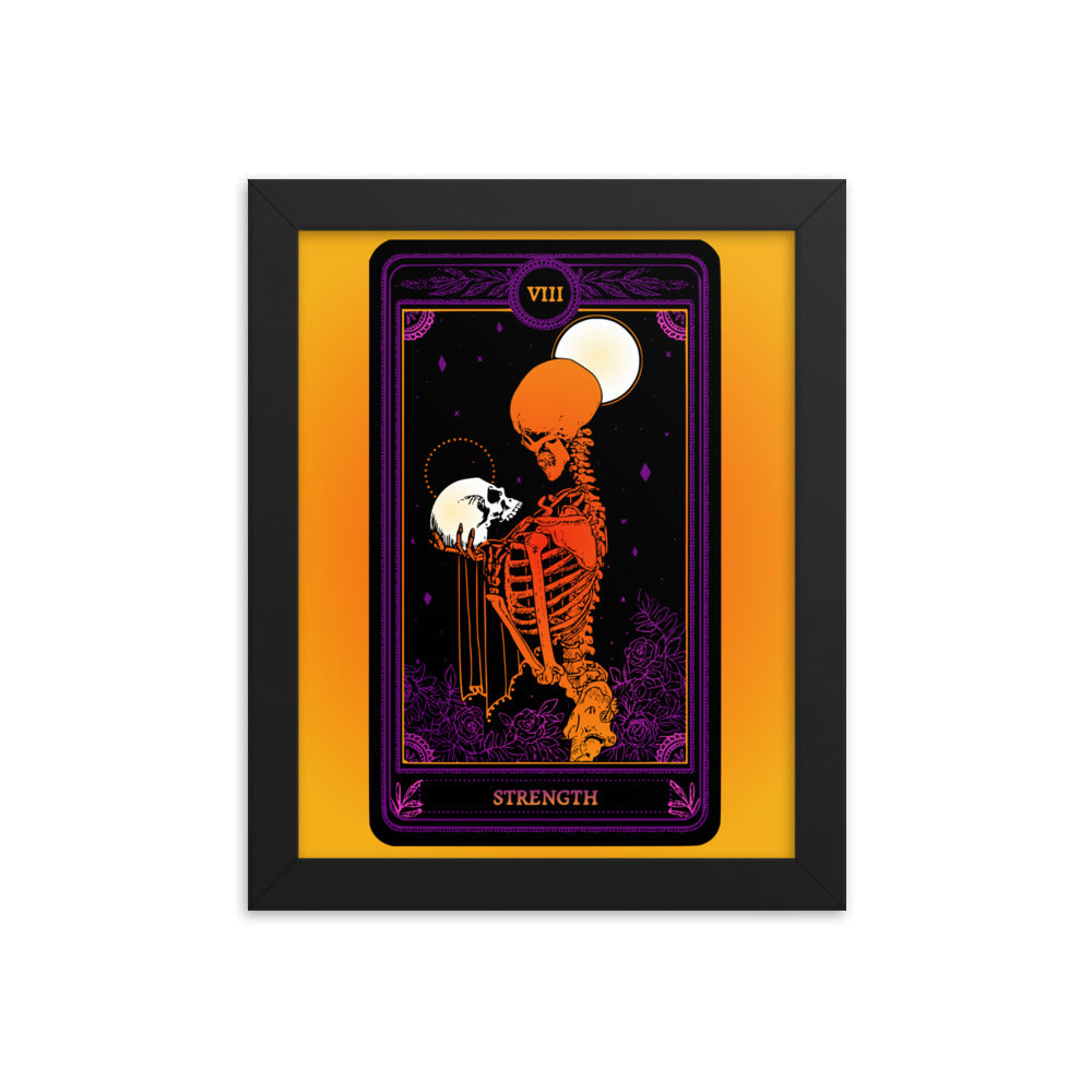 Strength - Tarot Card Framed Print