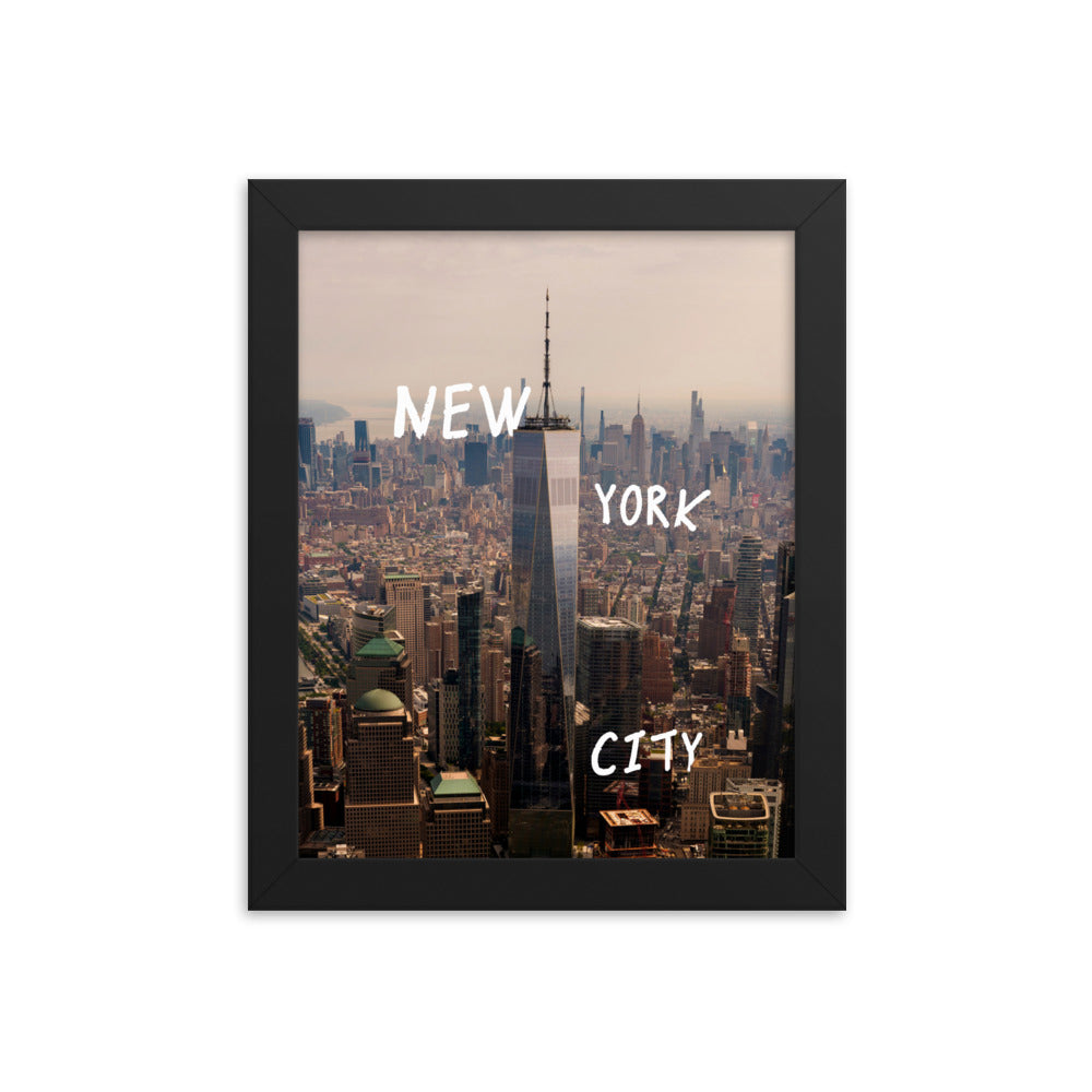 New York City in Text Framed Print