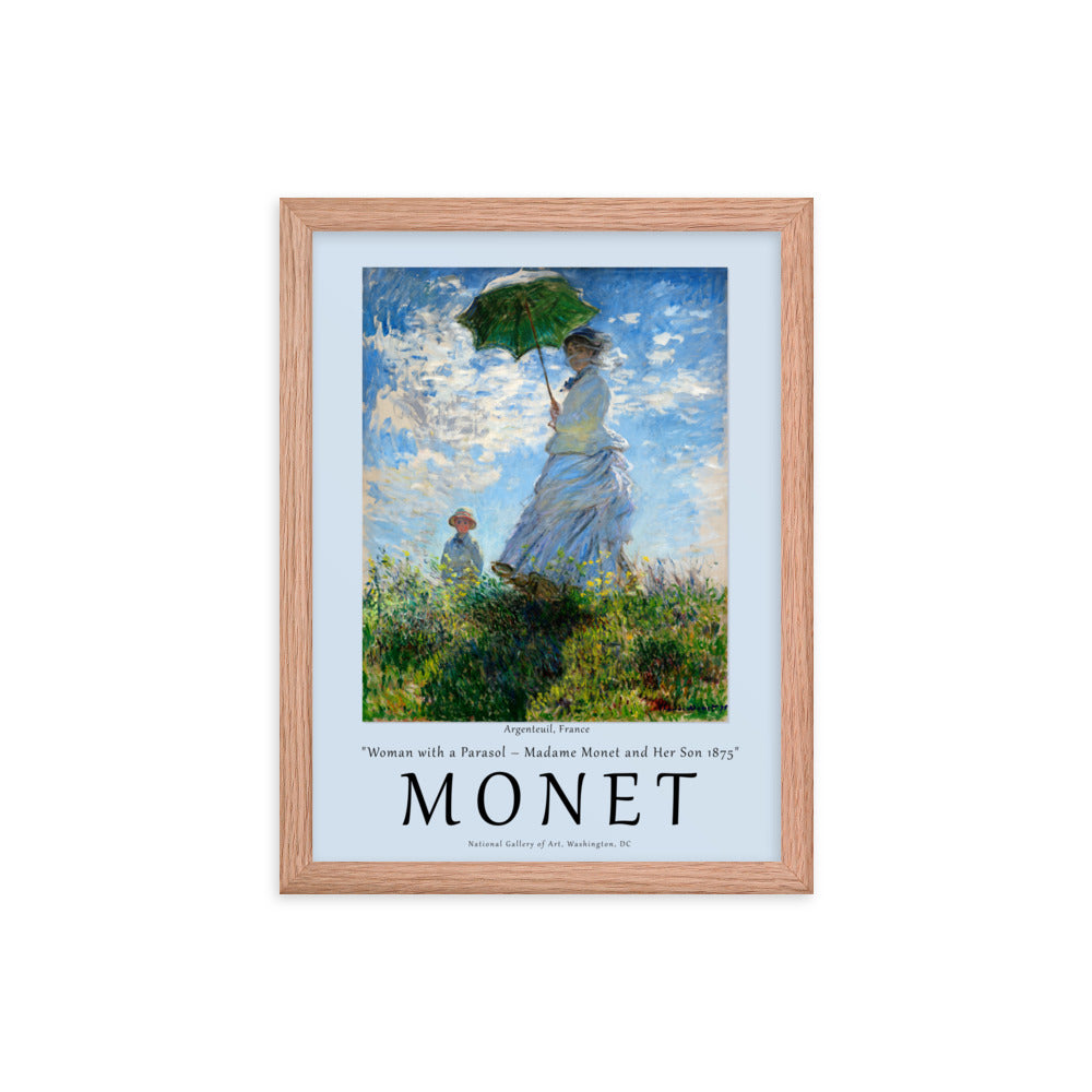 Woman with a Parasol by Claude Monet Framed Print