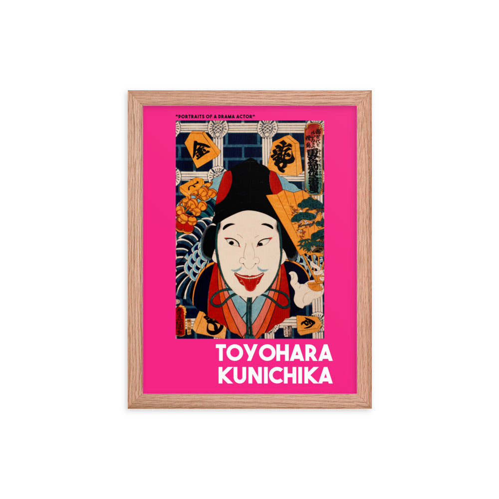 Toyohara Kunichika - Portraits of a Drama Actor Framed Print