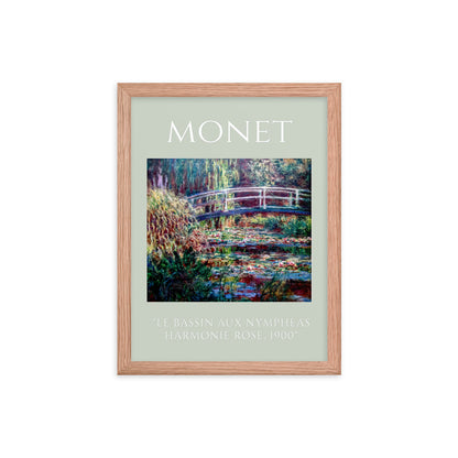 Le Bassin aux nymphéas, harmonie rose by Claude Monet Framed Print
