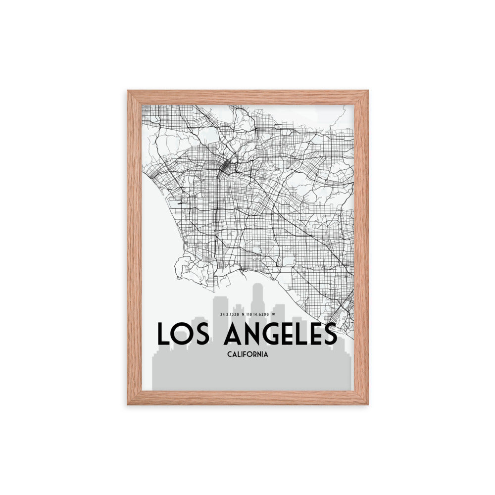 Los Angeles Map Framed Print