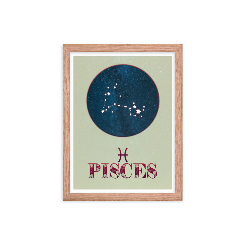 Pisces Zodiac Framed Print