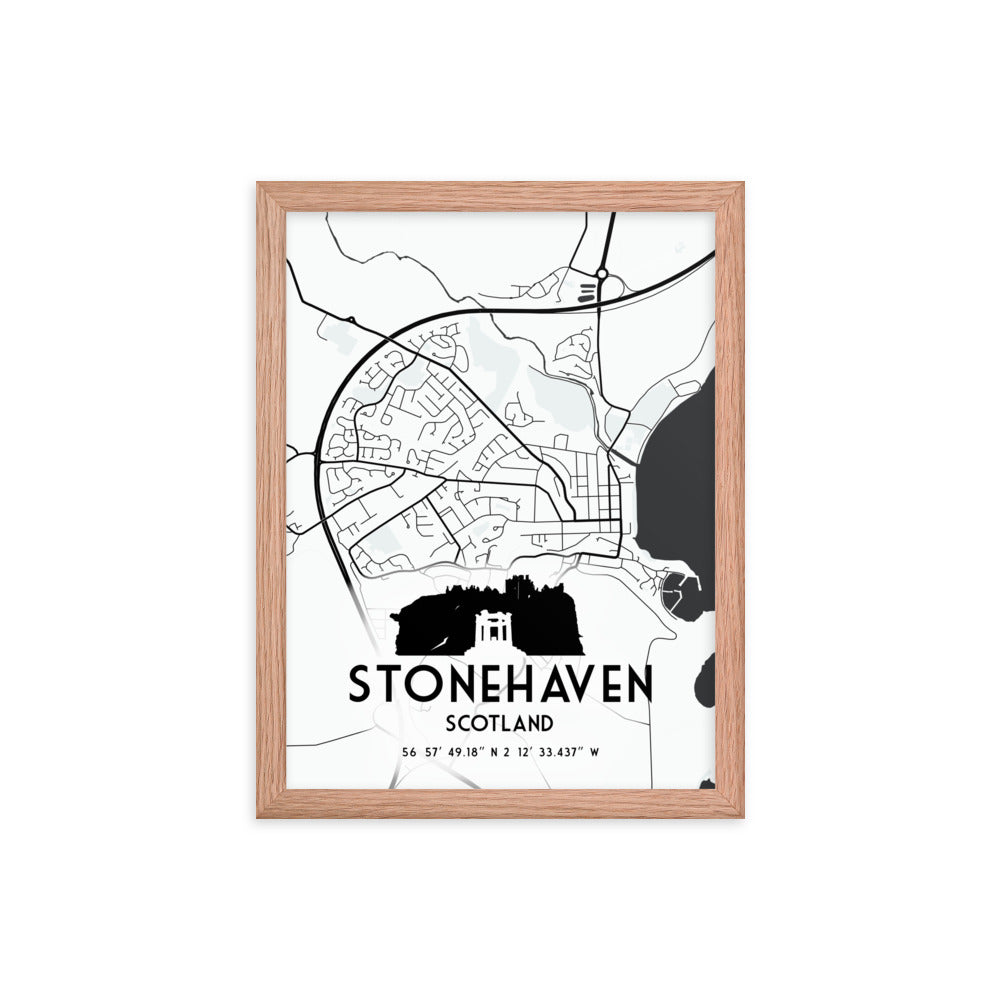 Stonehaven Map Framed Print