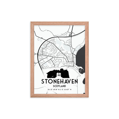 Stonehaven Map Framed Print