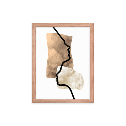 Double Face Line Art Framed Print