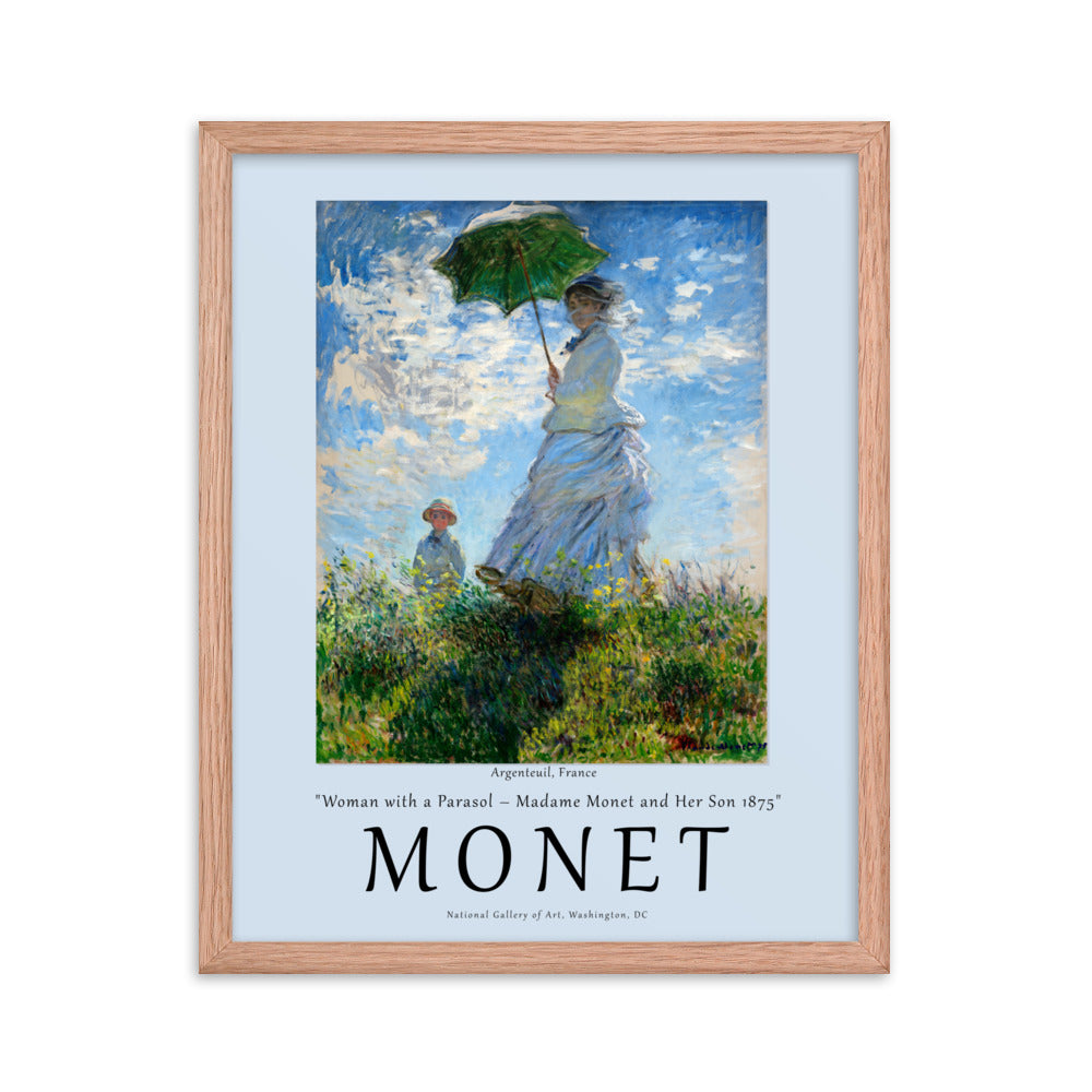 Woman with a Parasol by Claude Monet Framed Print