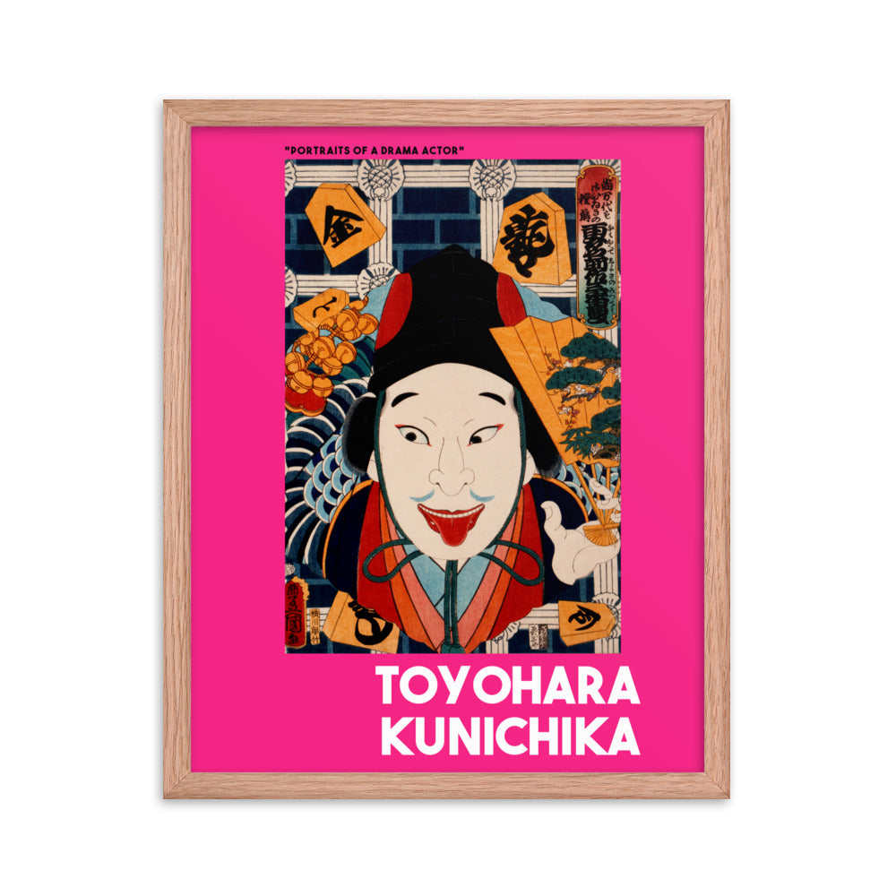 Toyohara Kunichika - Portraits of a Drama Actor Framed Print