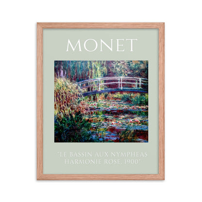 Le Bassin aux nymphéas, harmonie rose by Claude Monet Framed Print