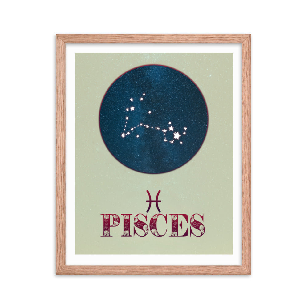 Pisces Zodiac Framed Print