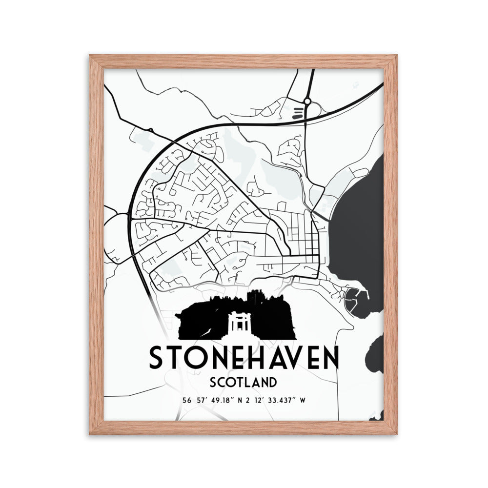 Stonehaven Map Framed Print