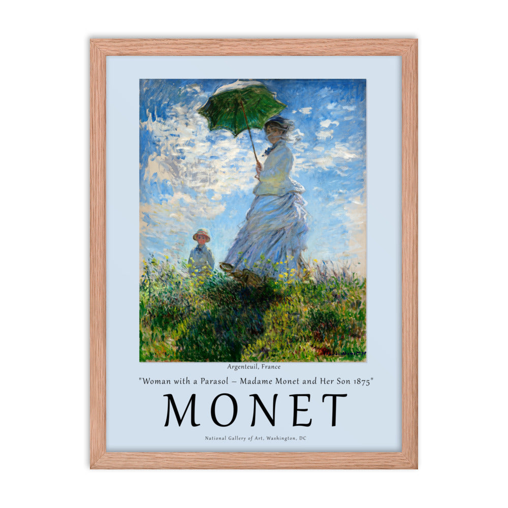 Woman with a Parasol by Claude Monet Framed Print