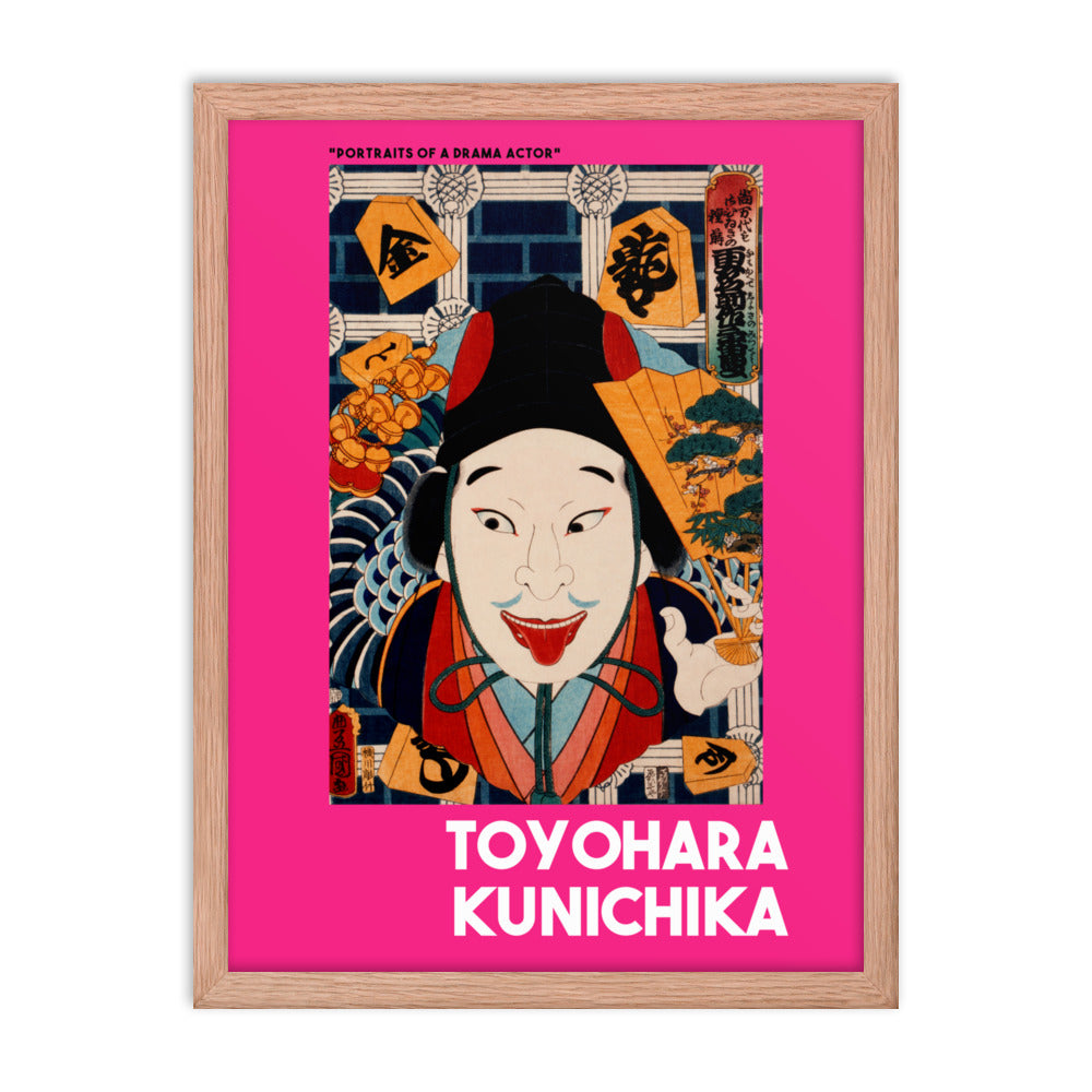 Toyohara Kunichika - Portraits of a Drama Actor Framed Print