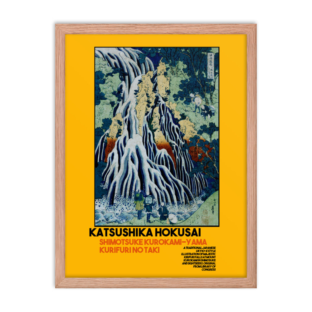 Shimotsuke Kurokami-Yama Kurifuri no Taki by Katsushika Hokusai Framed Print