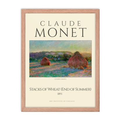 Stacks of Wheat (End of Summer) by Claude Monet Framed Print