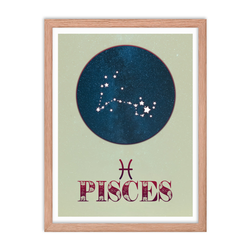 Pisces Zodiac Framed Print