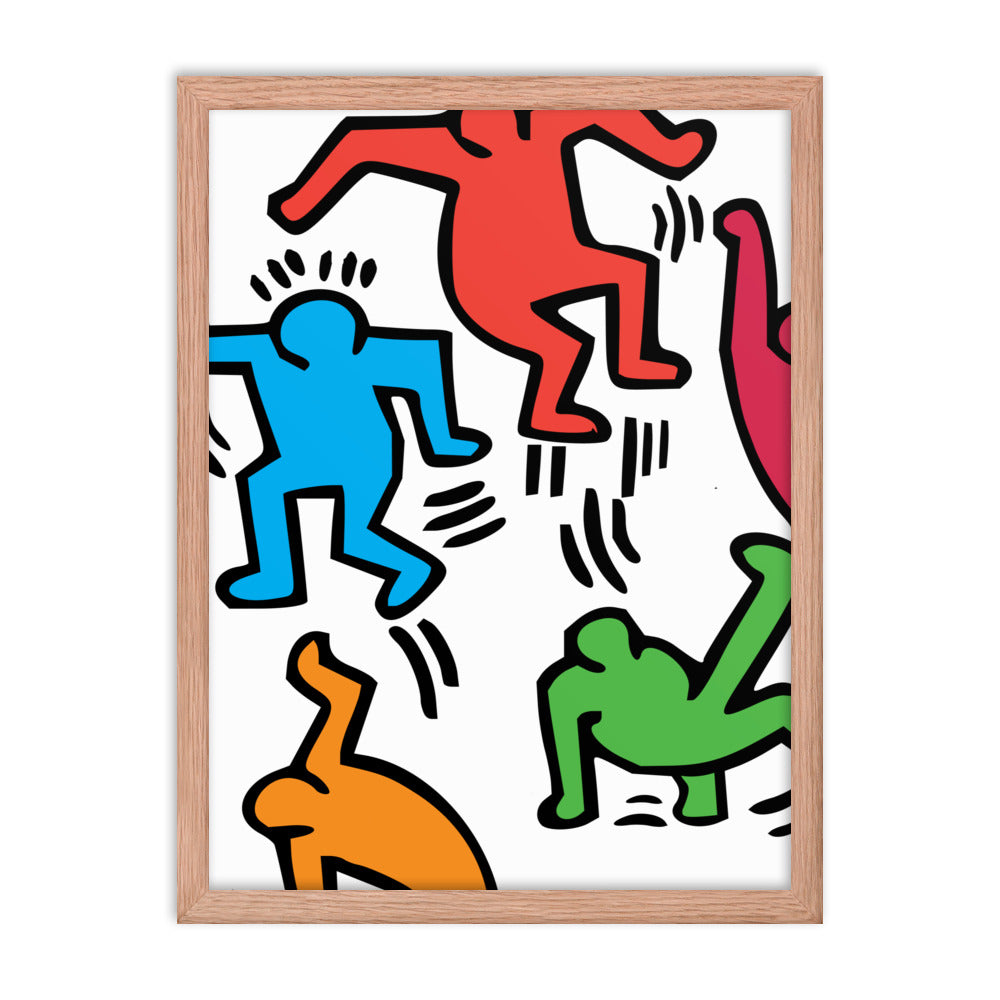 Keith Haring Inspired Framed Print