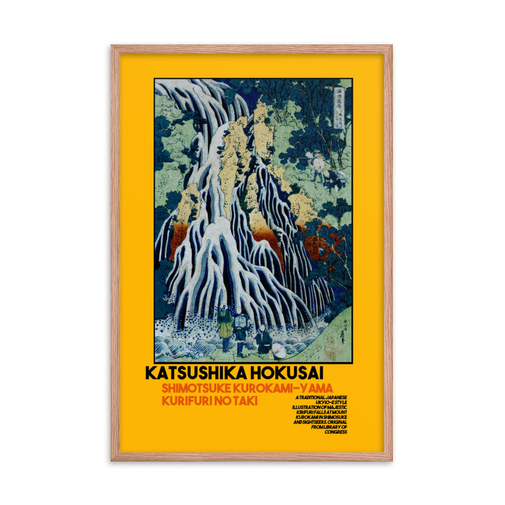 Shimotsuke Kurokami-Yama Kurifuri no Taki by Katsushika Hokusai Framed Print