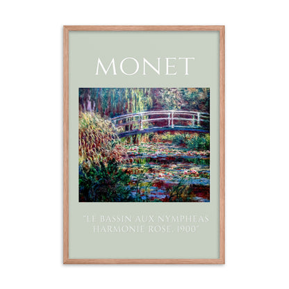 Le Bassin aux nymphéas, harmonie rose by Claude monet Framed Print
