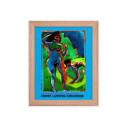 Bathing Woman (Moritzburg) by Ernst Ludwig Kirchner Framed Print
