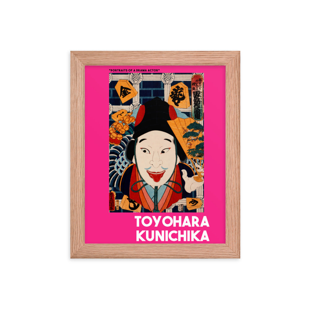 Toyohara Kunichika - Portraits of a Drama Actor Framed Print