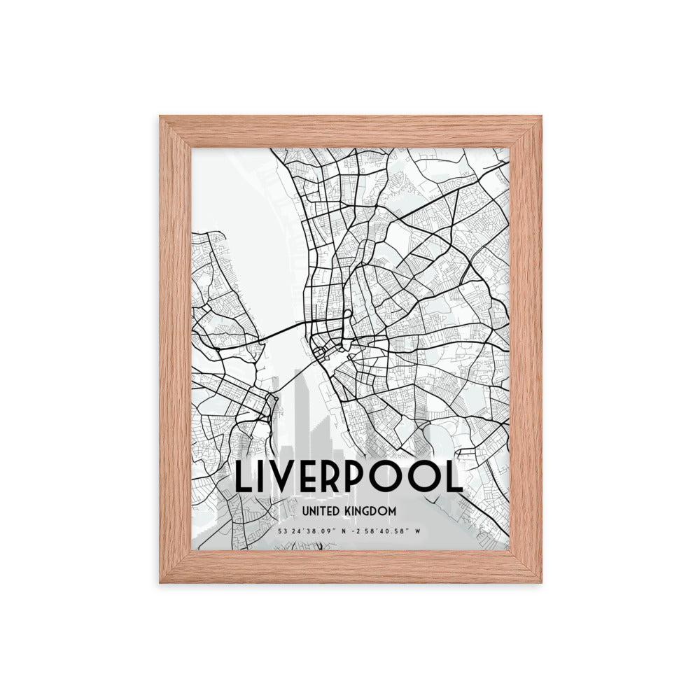 Liverpool Map Framed Print