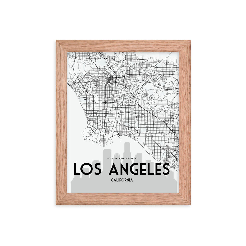 Los Angeles Map Framed Print