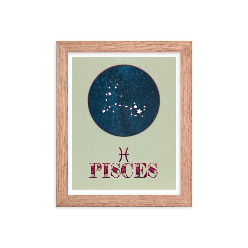 Pisces Zodiac Framed Print