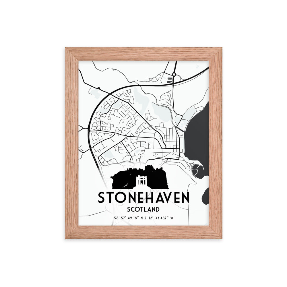 Stonehaven Map Framed Print