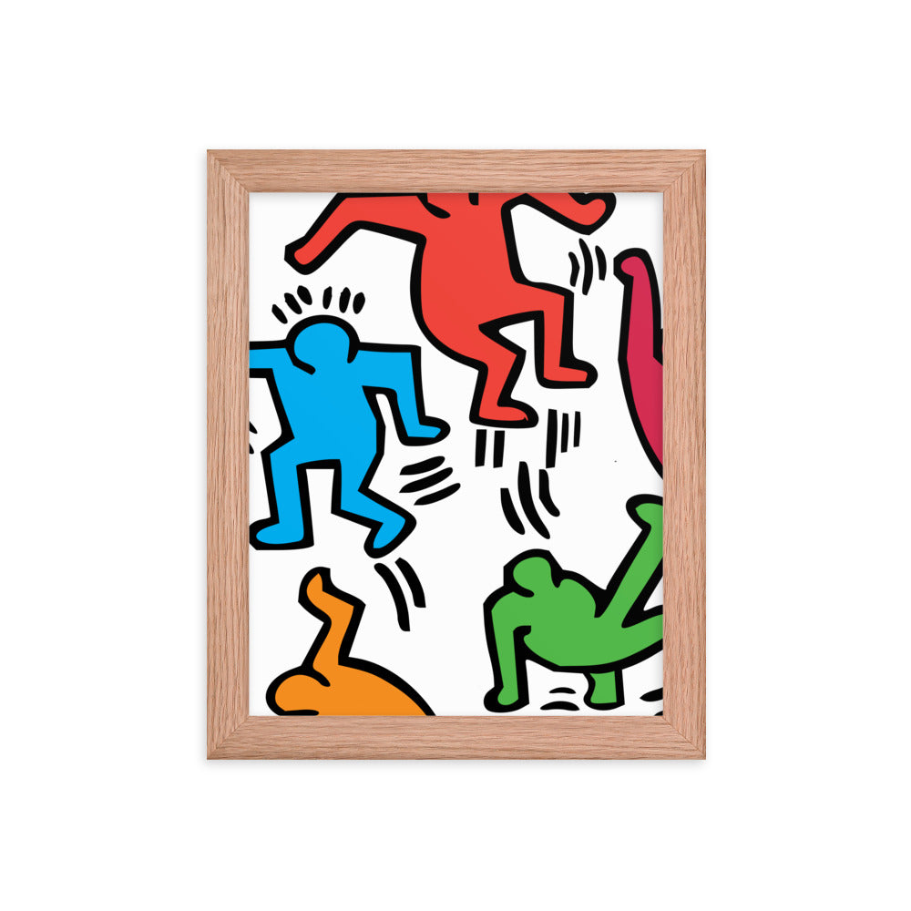 Keith Haring Inspired Framed Print