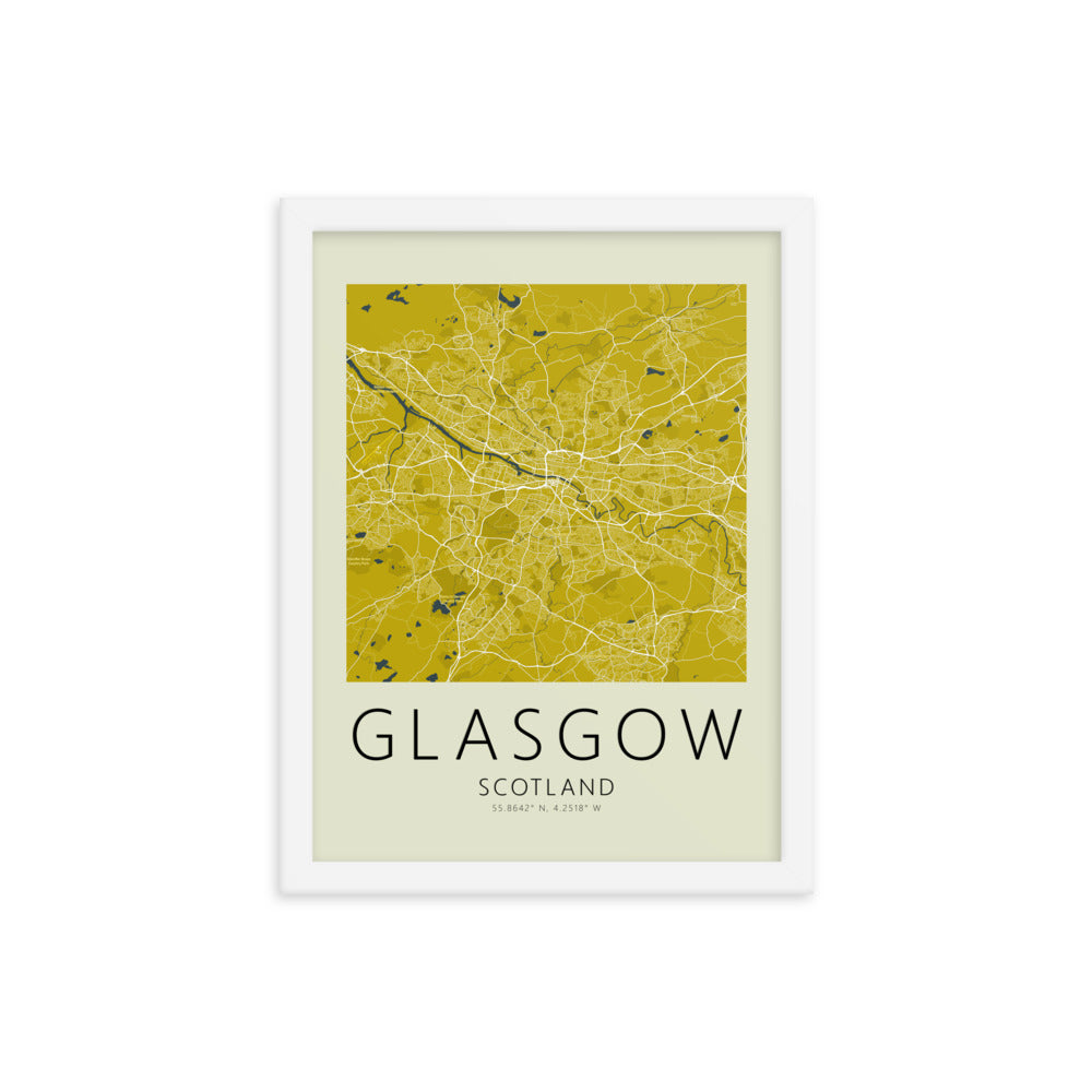 Glasgow Map Framed Print