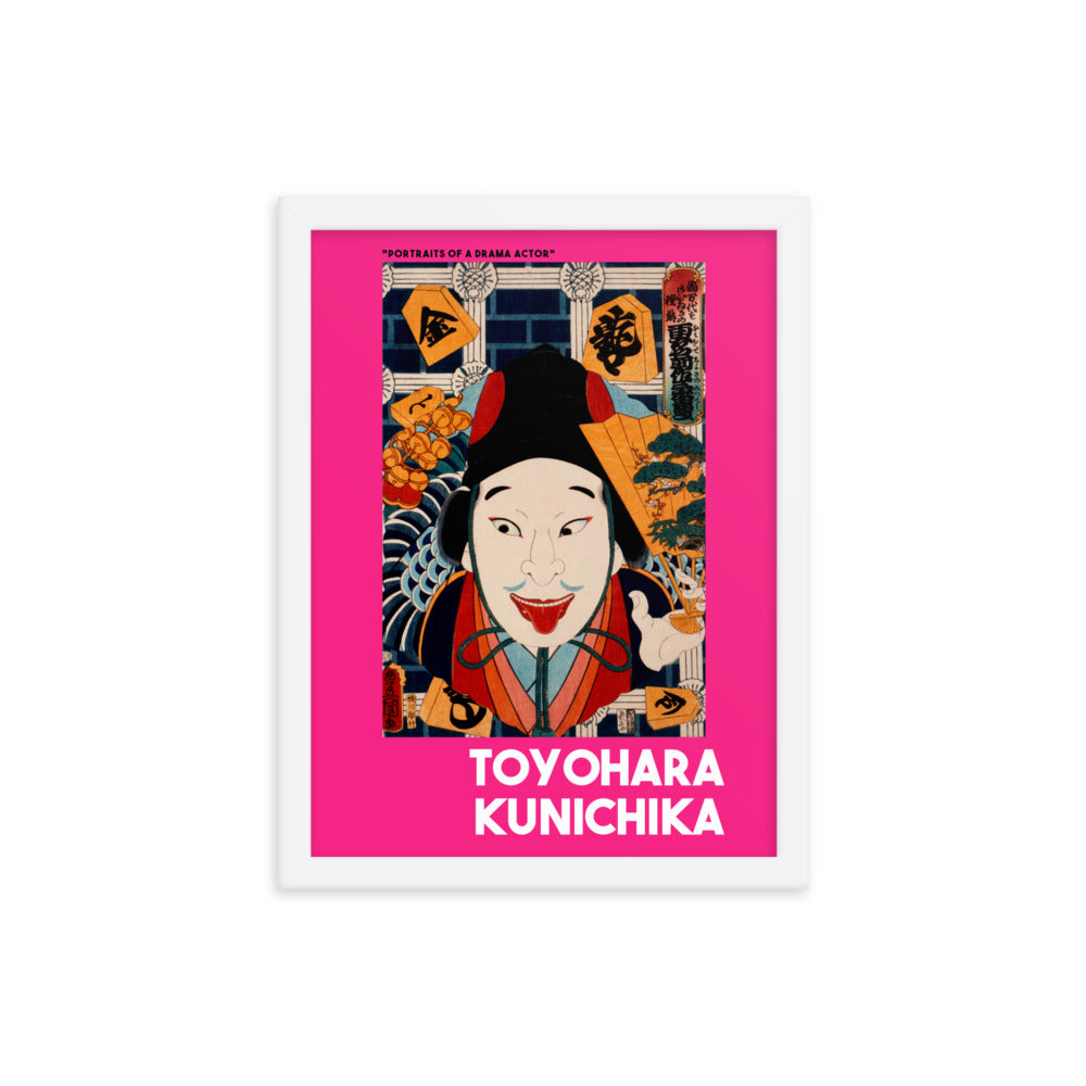 Toyohara Kunichika - Portraits of a Drama Actor Framed Print